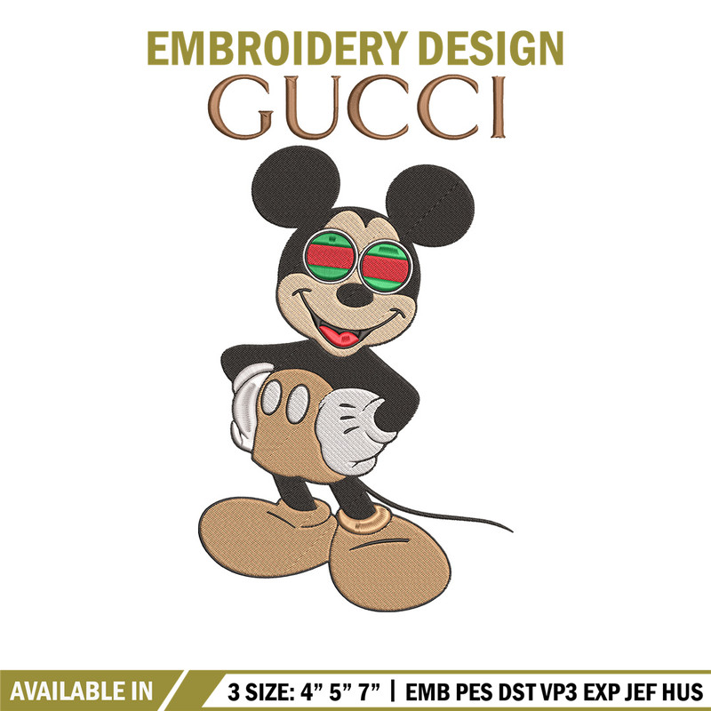 Mickey gucci Embroidery Design, Mickey Embroidery, Embroidery File, Gucci Embroidery, Anime shirt, Digital download..jpg