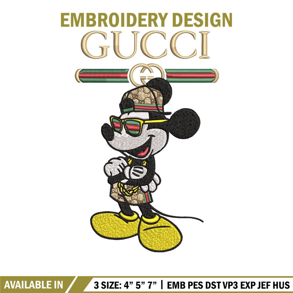 Mickey gucci Embroidery Design,Gucci Embroidery, Embroidery File, Logo shirt, Sport Embroidery, Digital download.jpg
