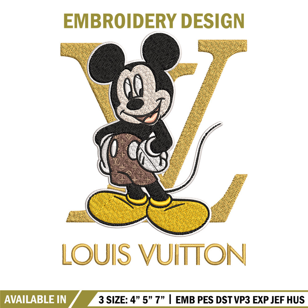 Mickey logo lv Embroidery Design, Lv Embroidery, Embroidery File, Brand Embroidery, Logo shirt, Digital download.jpg