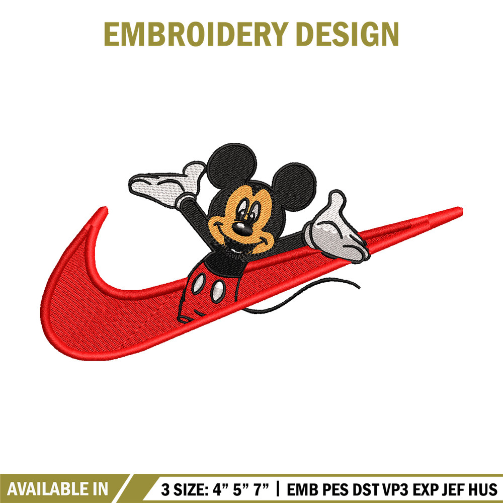 Mickey mouse Nike embroidery design, Disney embroidery, Nike design, cartoon design, cartoon shirt, Digital download.jpg