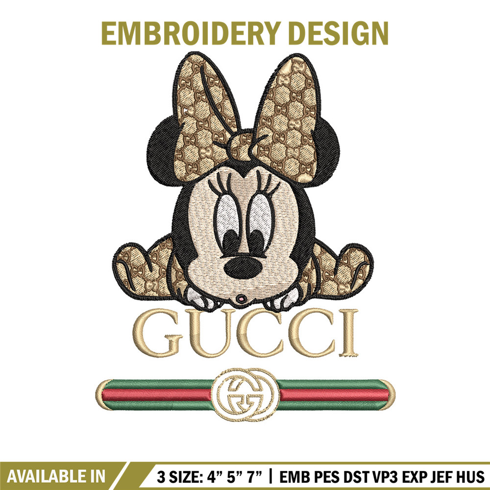 Minnie baby gucci Embroidery Design,Gucci Embroidery, Embroidery File, Logo shirt, Sport Embroidery, Digital download.jpg