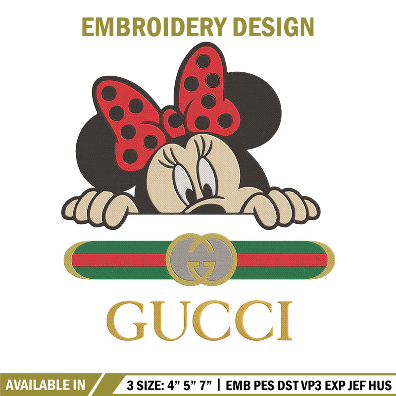 Minnie gucci Embroidery Design, Mickey Embroidery, Embroidery File, Gucci Embroidery, Anime shirt, Digital download..jpg