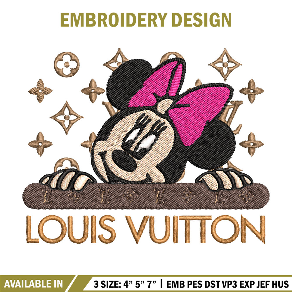 Minnie head lv Embroidery Design, Lv Embroidery, Embroidery File, Brand Embroidery, Logo shirt, Digital download.jpg