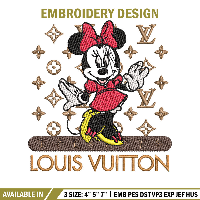 Minnie logo lv Embroidery Design, Lv Embroidery, Embroidery File, Brand Embroidery, Logo shirt, Digital download.jpg