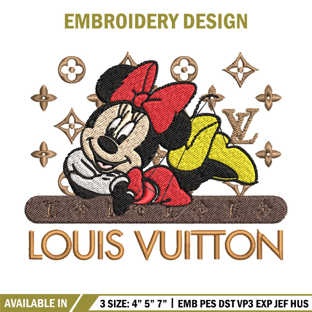 Minnie louis vuitton Embroidery Design, Lv Embroidery, Embroidery File, Brand Embroidery, Logo shirt, Digital download.jpg