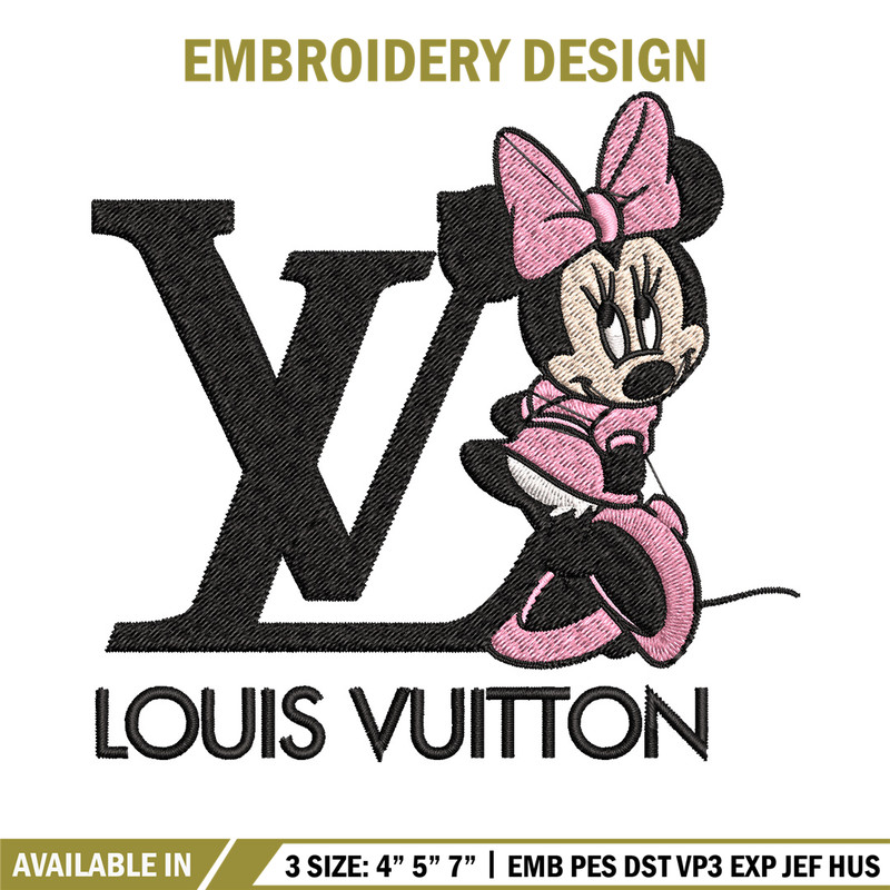 Minnie louis vuitton Embroidery Design, Lv Embroidery, Embroidery File, Disney Embroidery, Logo shirt, Digital download.jpg