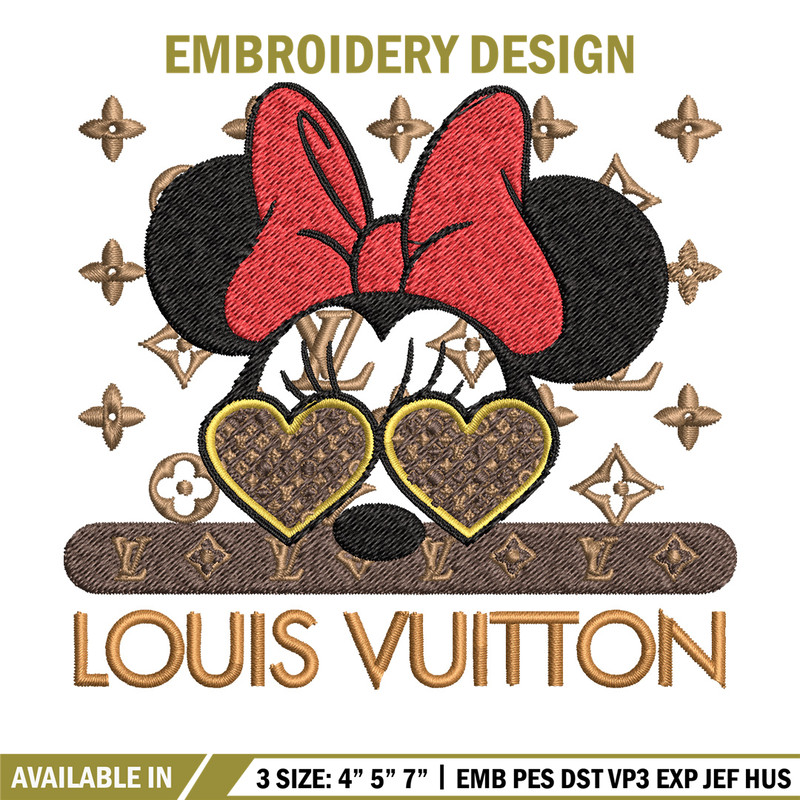 Minnie love lv Embroidery Design, Lv Embroidery, Embroidery File, Brand Embroidery, Logo shirt, Digital download.jpg