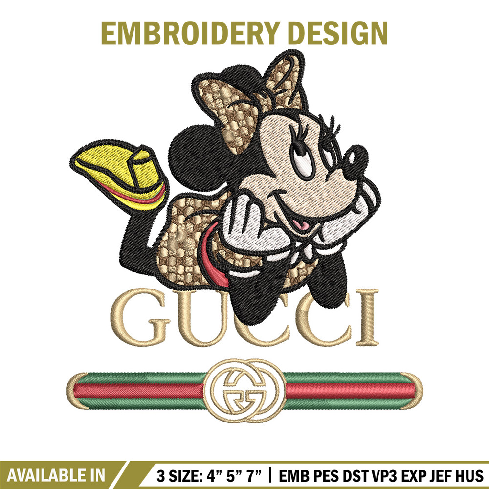Minnie smile gucci Embroidery Design, Gucci Embroidery, Brand Embroidery, Logo shirt, Embroidery File, Digital download.jpg