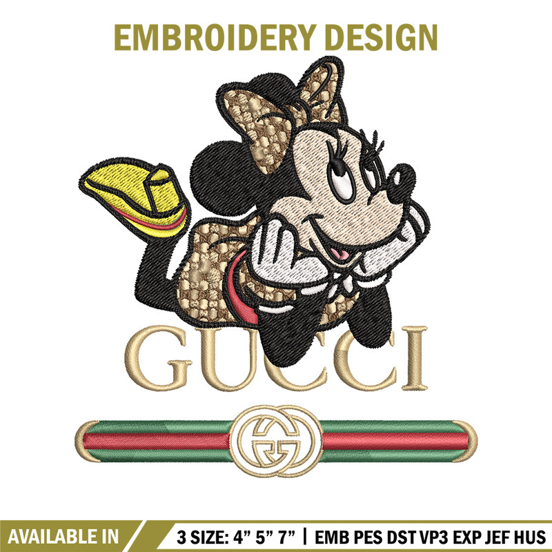 Minnie smile gucci Embroidery Design, Gucci Embroidery, Brand Embroidery, Logo shirt, Embroidery File, Digital download.jpg