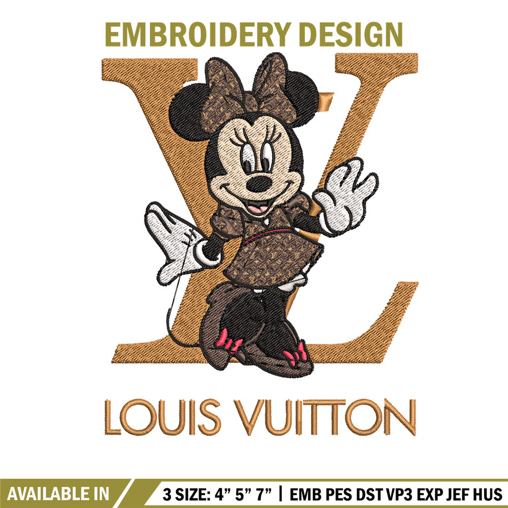 Minnie smile lv Embroidery Design, Lv Embroidery, Embroidery File, Brand Embroidery, Logo shirt, Digital download.jpg