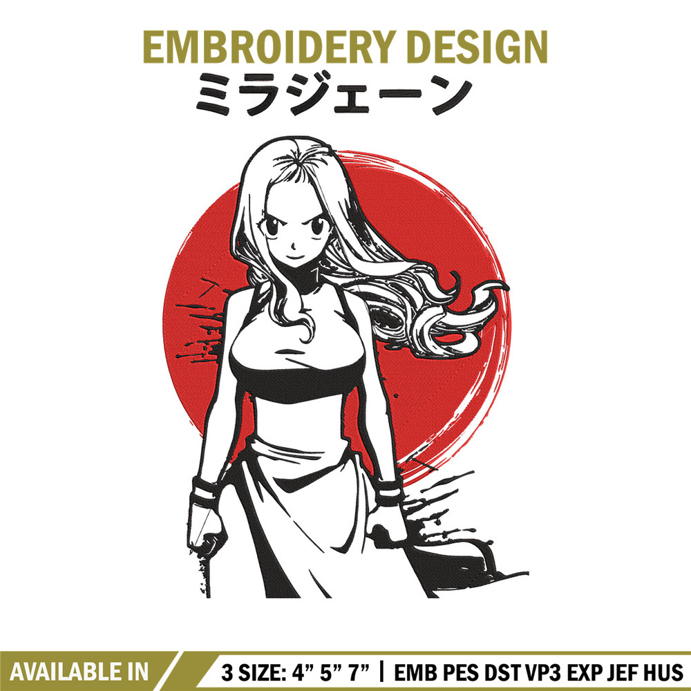 Mirajane Embroidery Design, Fairy Tail Embroidery, Embroidery File, Anime Embroidery, Anime shirt, Digital download.jpg