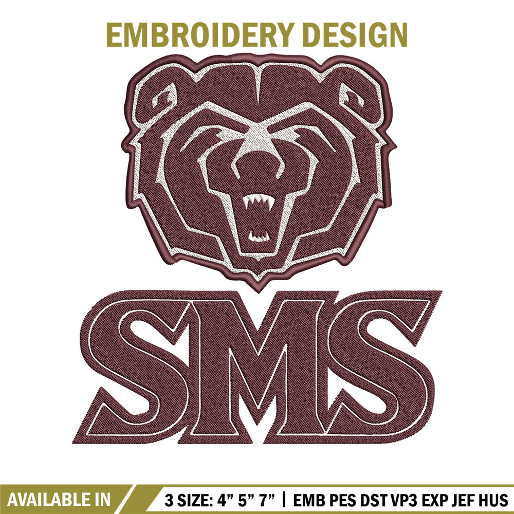 Missouri State logo embroidery design, College embroidery, Sport embroidery, logo sport embroidery, Embroidery design.jpg