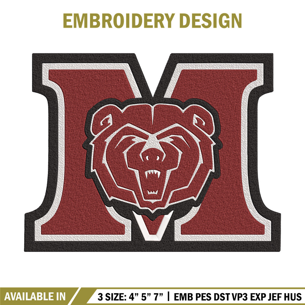 Missouri State logo embroidery design, MLB embroidery, Embroidery design, Logo sport embroidery, Sport embroidery.jpg