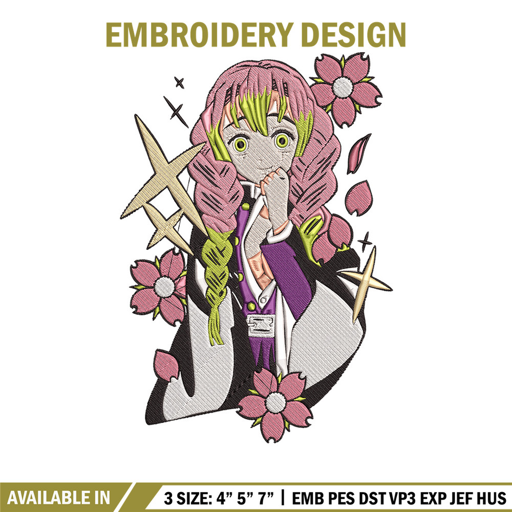 Mitsuri cute Embroidery Design, Demon slayer Embroidery, Embroidery File, Anime Embroidery, Anime shirt,Digital download.jpg