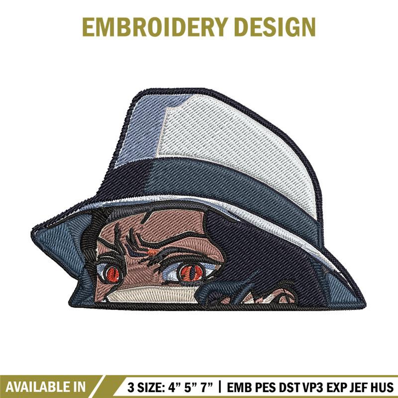 Muzan Peeker Embroidery Design, Demon slayer Embroidery, Embroidery File, Anime Embroidery, Digital download.jpg