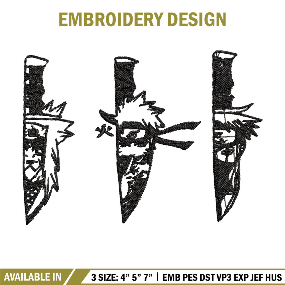 Naruto Character In Knife Embroidery design, Naruto Embroidery, anime design, Embroidery File, Instant download..jpg