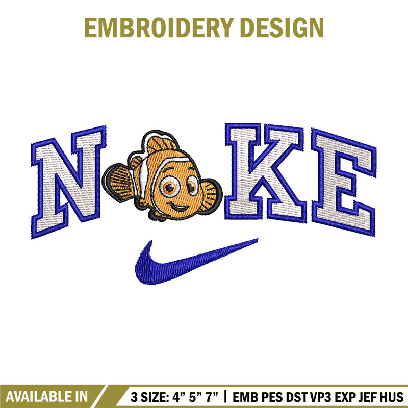 Nike fish cartoon embroidery design, Cartoon embroidery, Nike design, Embroidery shirt, Embroidery file,Digital download.jpg