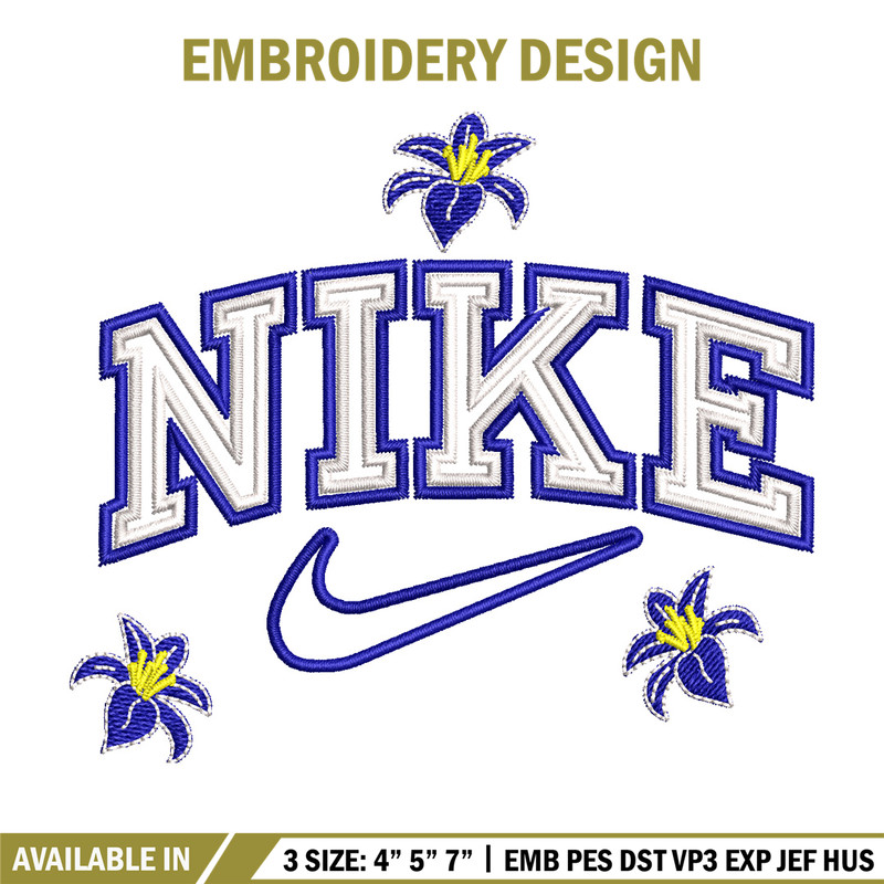 Nike flower embroidery design, Flower embroidery, Nike design, Embroidery shirt, Embroidery file, Digital download.jpg