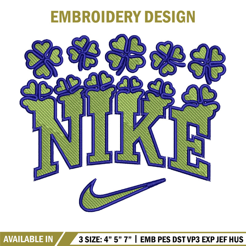 Nike flower green embroidery design, Flower embroidery, Nike design, Embroidery shirt, Embroidery file, Digital download.jpg