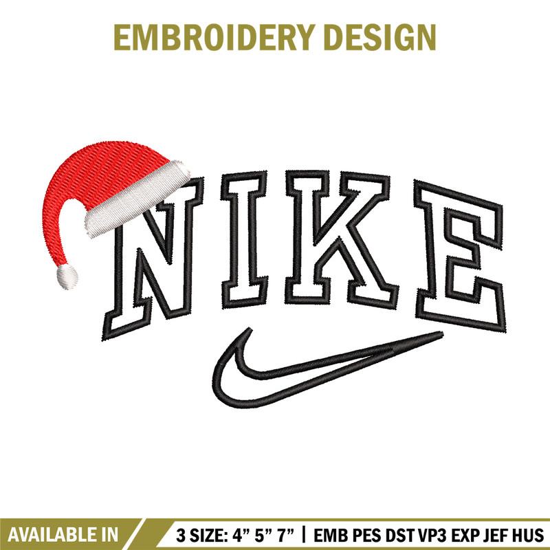 Nike hat embroidery design, Chrismas embroidery, Nike design, Embroidery shirt, Embroidery file, Digital download.jpg