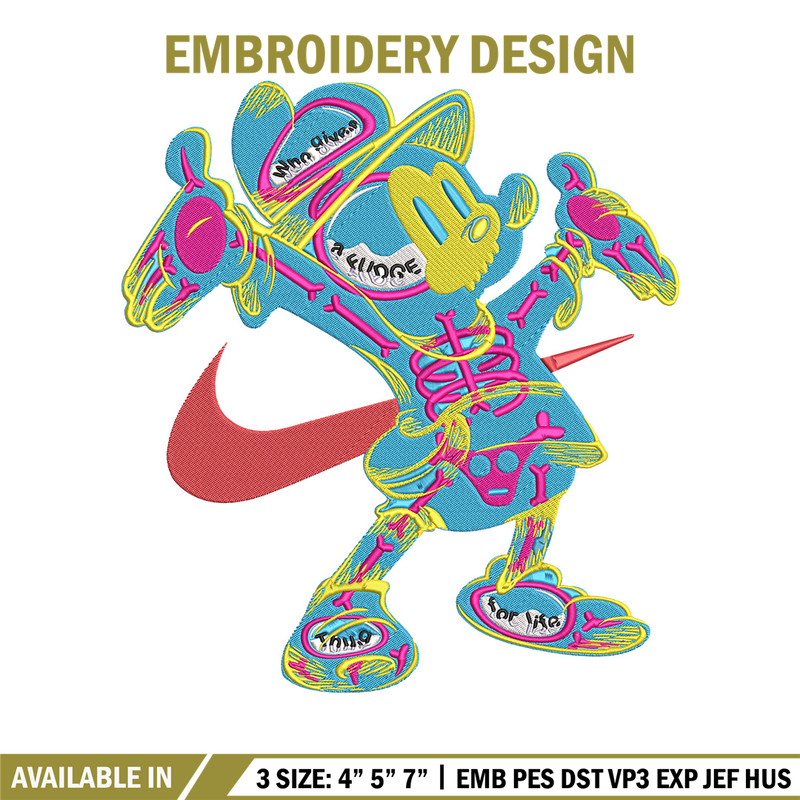 Nike mickey Embroidery Design, Mickey Embroidery, Embroidery File, Nike Embroidery, Anime shirt, Digital download..jpg