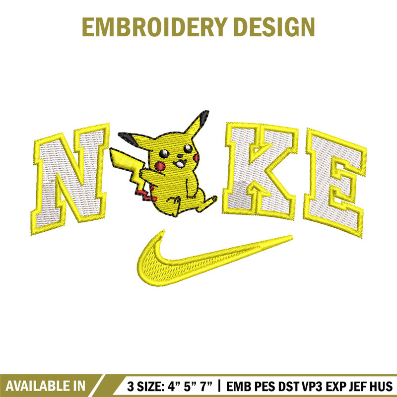 Nike pikachu embroidery design, Pokemon embroidery, Nike design, Embroidery shirt, Embroidery file, Digital download.jpg