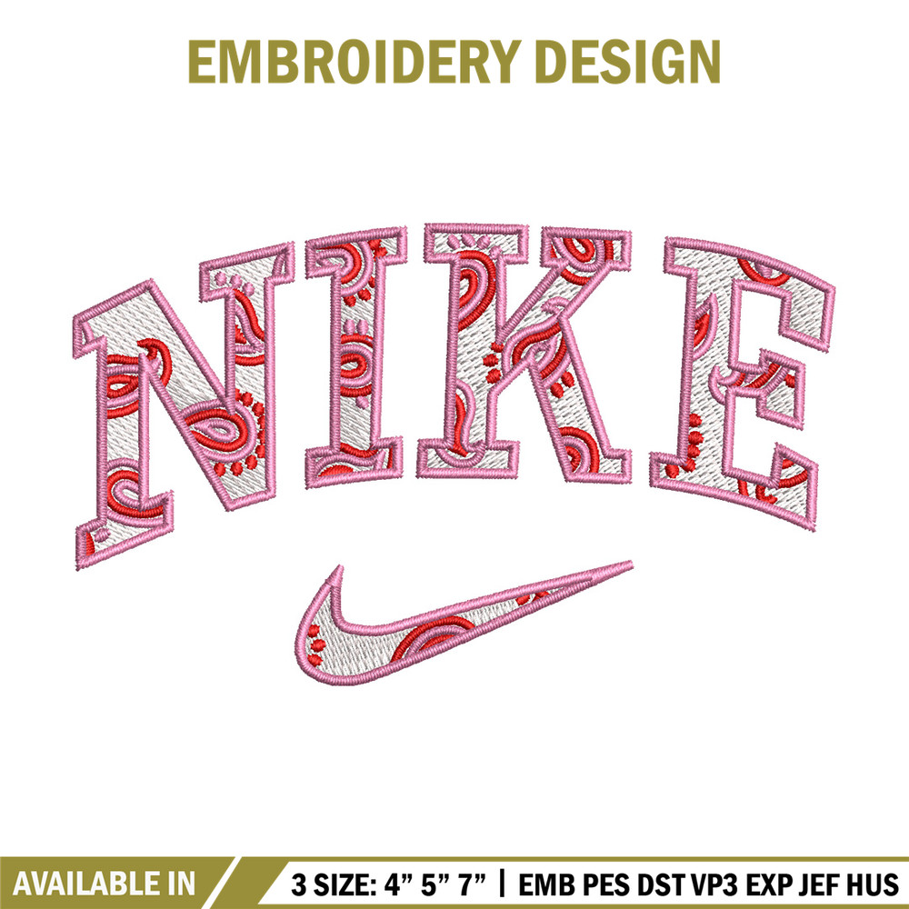 Nike pink embroidery design, Nike embroidery, Emb design, Embroidery shirt, Embroidery file, Digital download.jpg