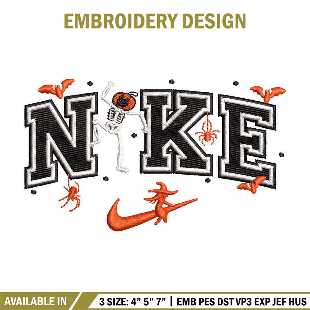 Nike pumpkin embroidery design, Halloween embroidery, Nike design, Embroidery file,Embroidery shirt, Digital download.jpg