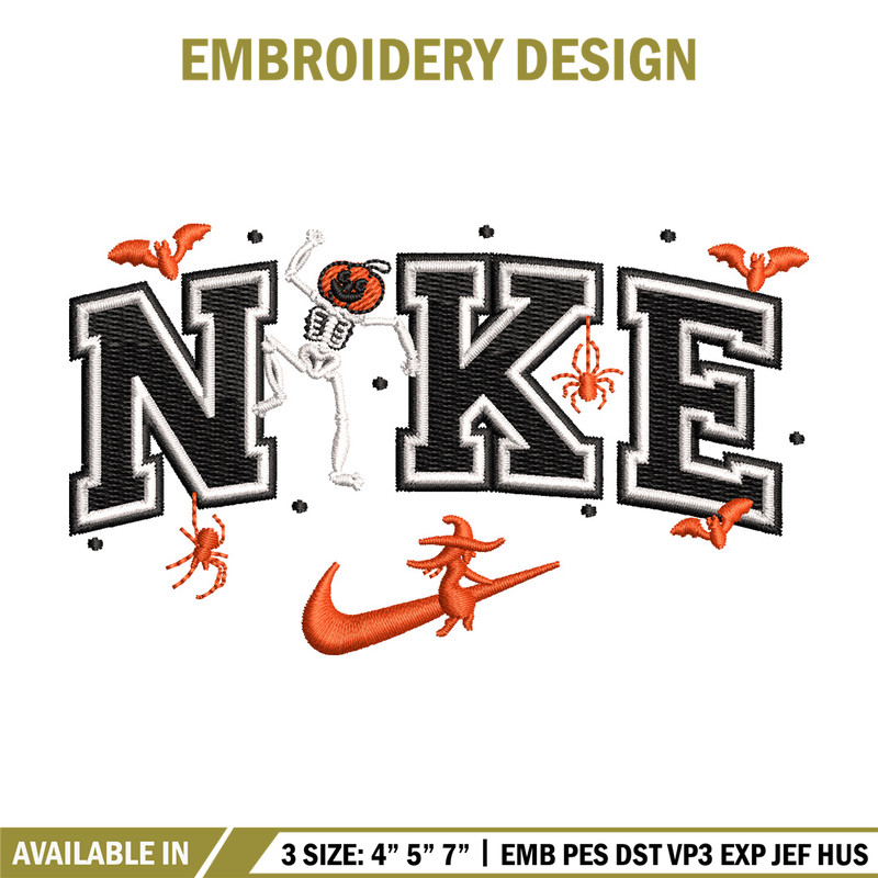 Nike pumpkin embroidery design, Halloween embroidery, Nike design, Embroidery file,Embroidery shirt, Digital download.jpg