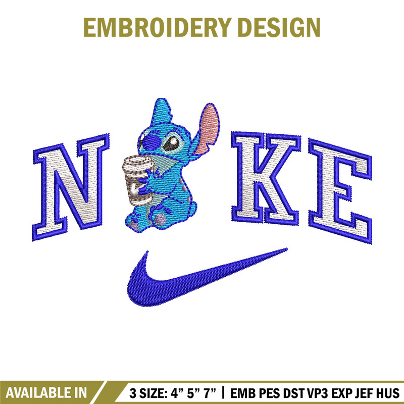 Nike stitch coffee embroidery design, Stitch embroidery, Nike design,Embroidery shirt, Embroidery file, Digital download.jpg