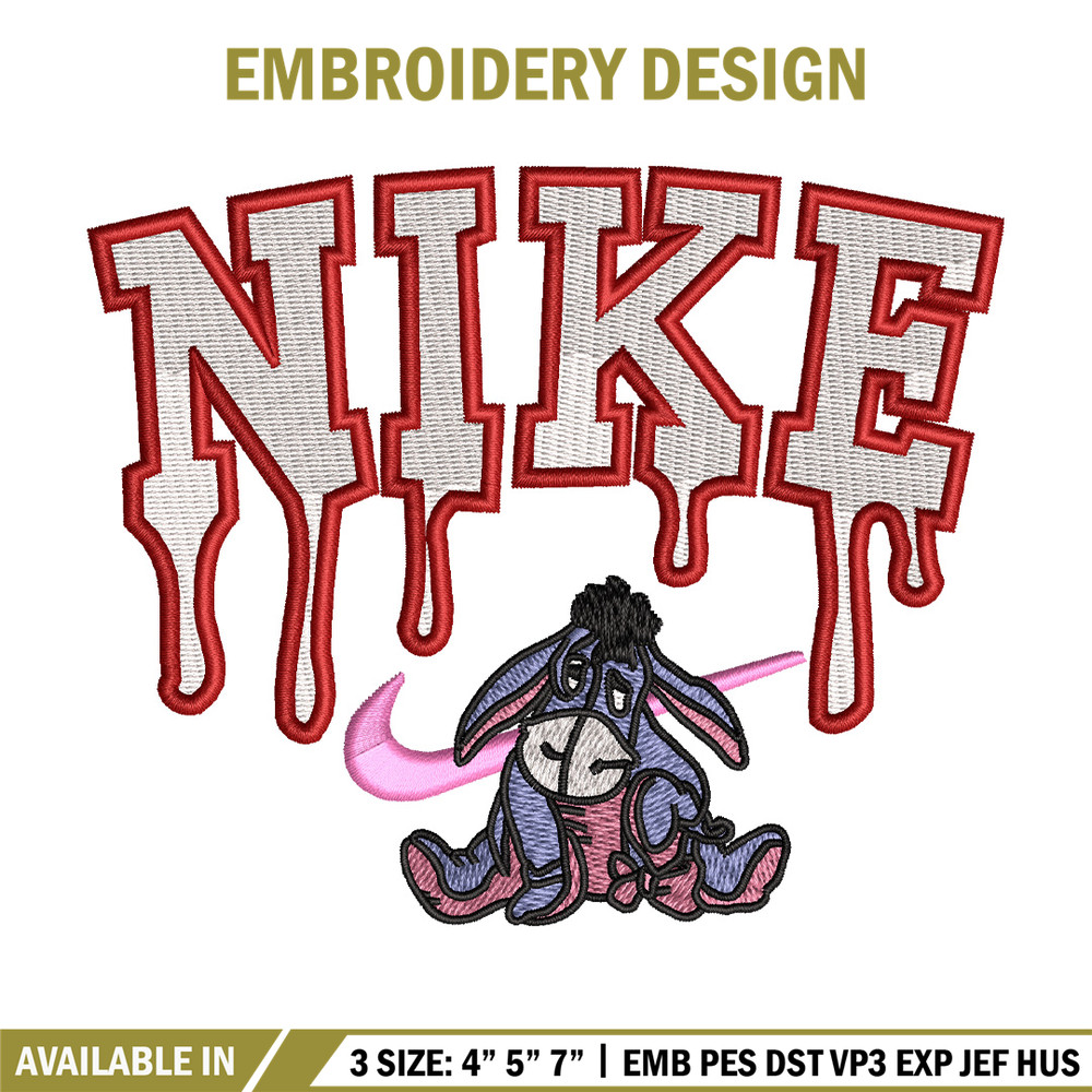Nike x donkey embroidery design, Eeyore embroidery, Nike design, Embroidery shirt, Embroidery file, Digital download.jpg