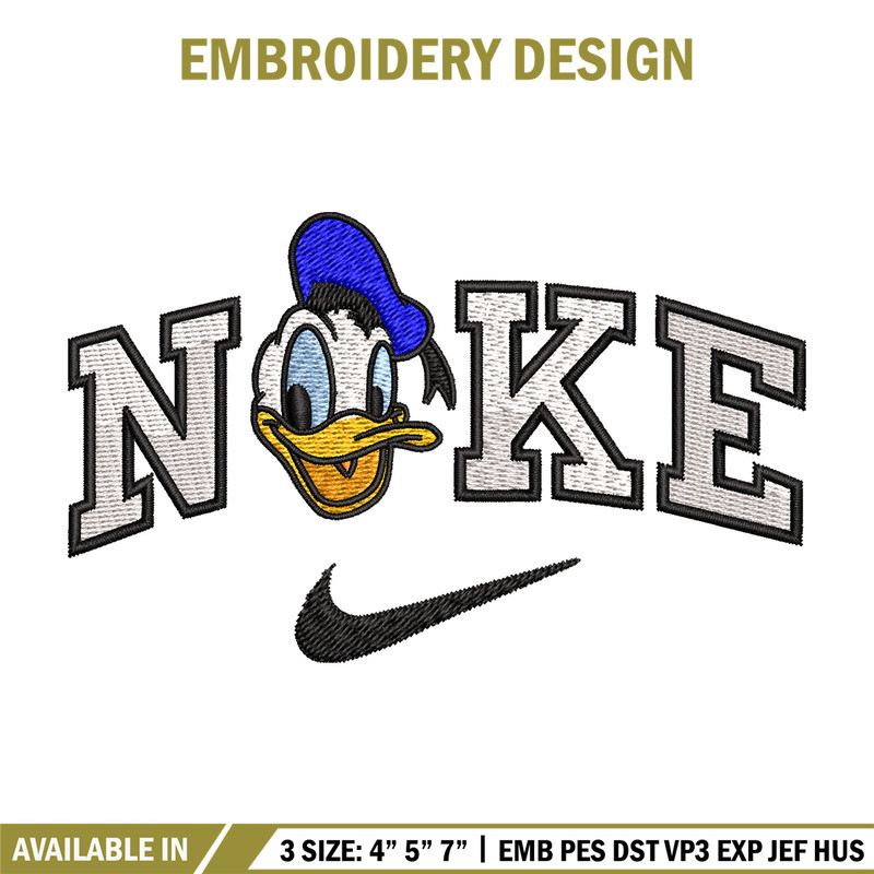 Nike x duck embroidery design, Disney embroidery, Nike design, Embroidery shirt, Embroidery file, Digital download.jpg