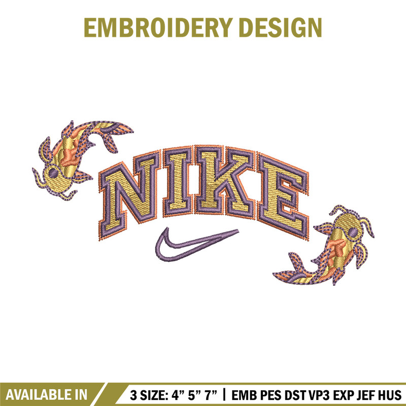 Nike x fish embroidery design, Fish embroidery, Nike design, Embroidery shirt, Embroidery file,Digital download.jpg