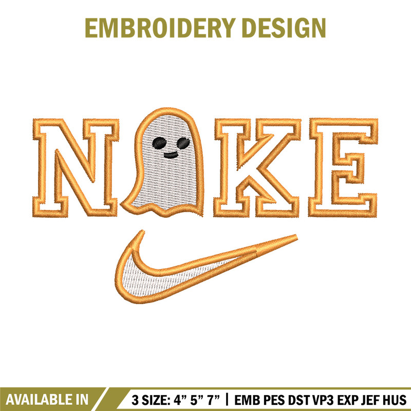 Nike x ghost horror embroidery design, Ghost embroidery, Nike design, Embroidery shirt, Embroidery file,Digital download.jpg