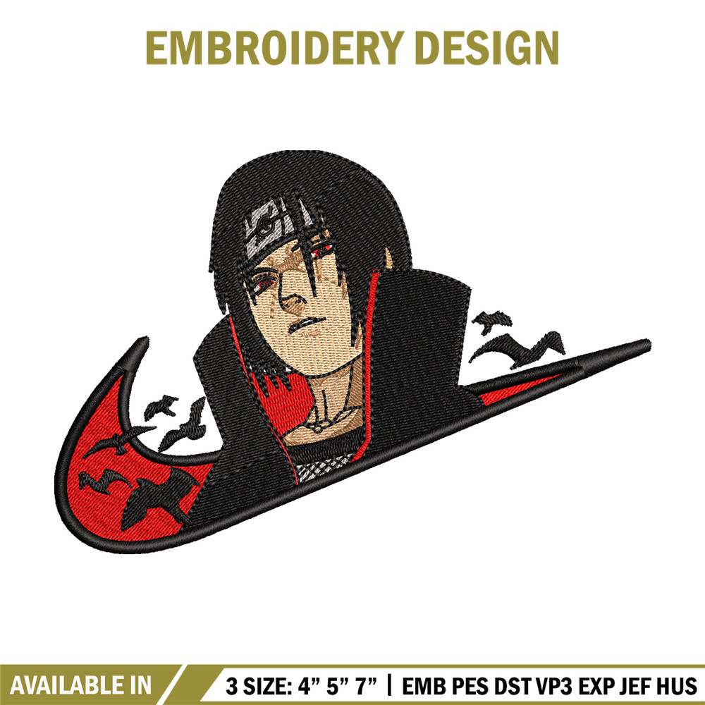 Nike x Itachi V2 embroidery design, Naruto embroidery, Nike design, anime design, anime shirt, Digital download.jpg