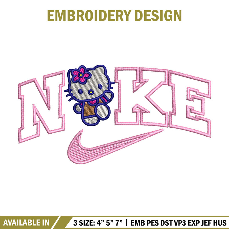 Nike x kitty embroidery design, Hello kitty embroidery, Nike design, Embroidery shirt, Embroidery file, Digital download.jpg