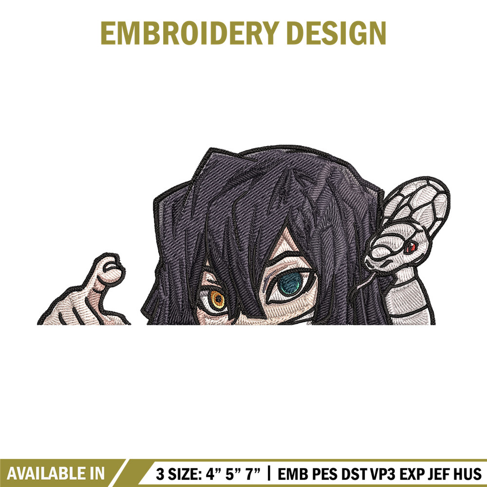 Obanai Peeker Embroidery Design, Demon slayer Embroidery, Embroidery File, Anime Embroidery, Digital download.jpg