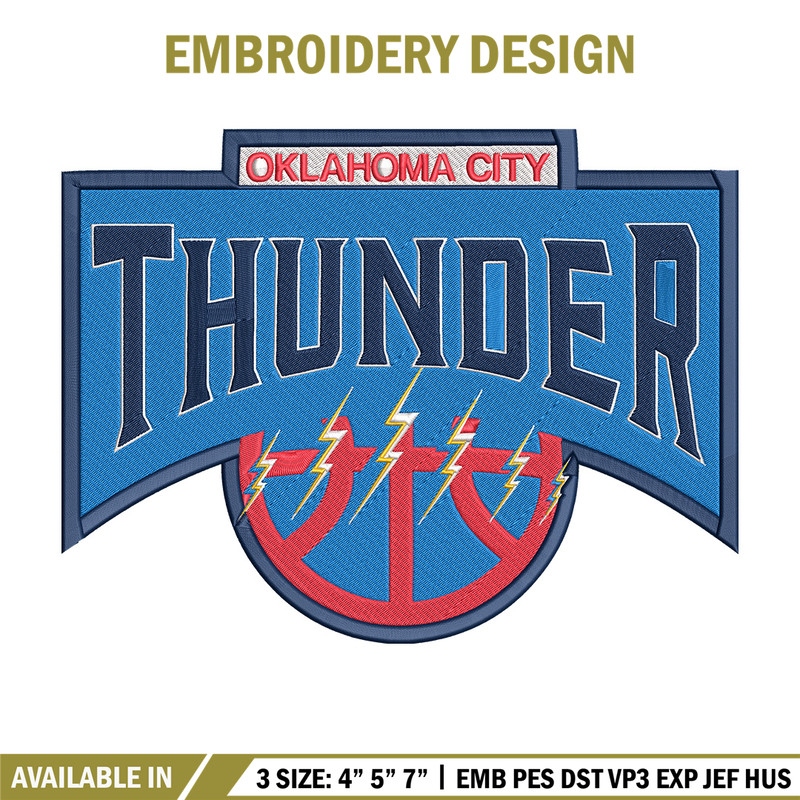 Oklahoma Thunder logo embroidery design,NBA embroidery,Sport embroidery, Embroidery design, Logo sport embroidery..jpg