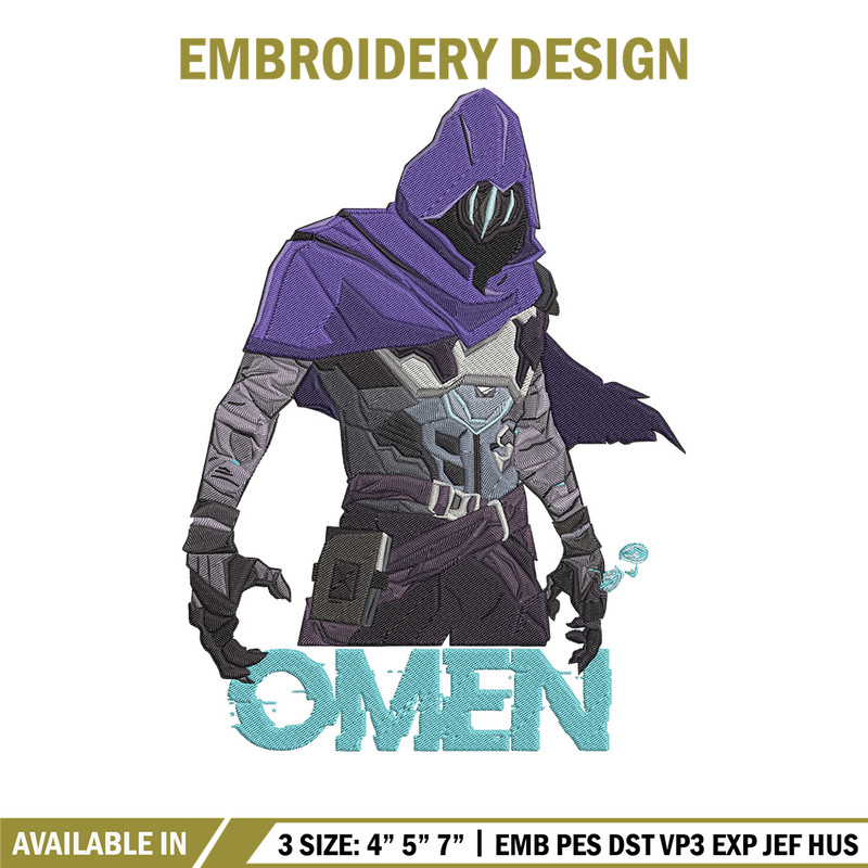 Omen poster Embroidery Design, Valorant Embroidery, Embroidery File, Anime Embroidery, Anime shirt, Digital download.jpg