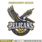 Orleans Pelicans design embroidery design, NBA embroidery, Sport embroidery,Embroidery design, Logo sport embroidery.jpg