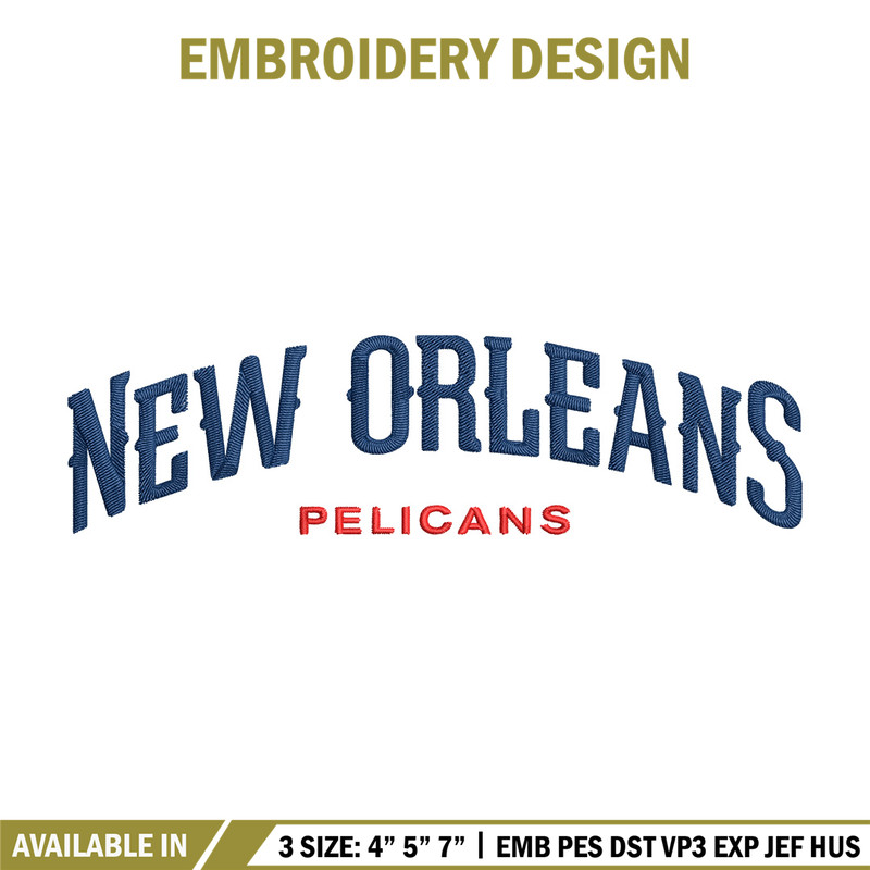 Orleans Pelicans logo embroidery design, NBA embroidery,Sport embroidery, Logo sport embroidery, Embroidery design..jpg