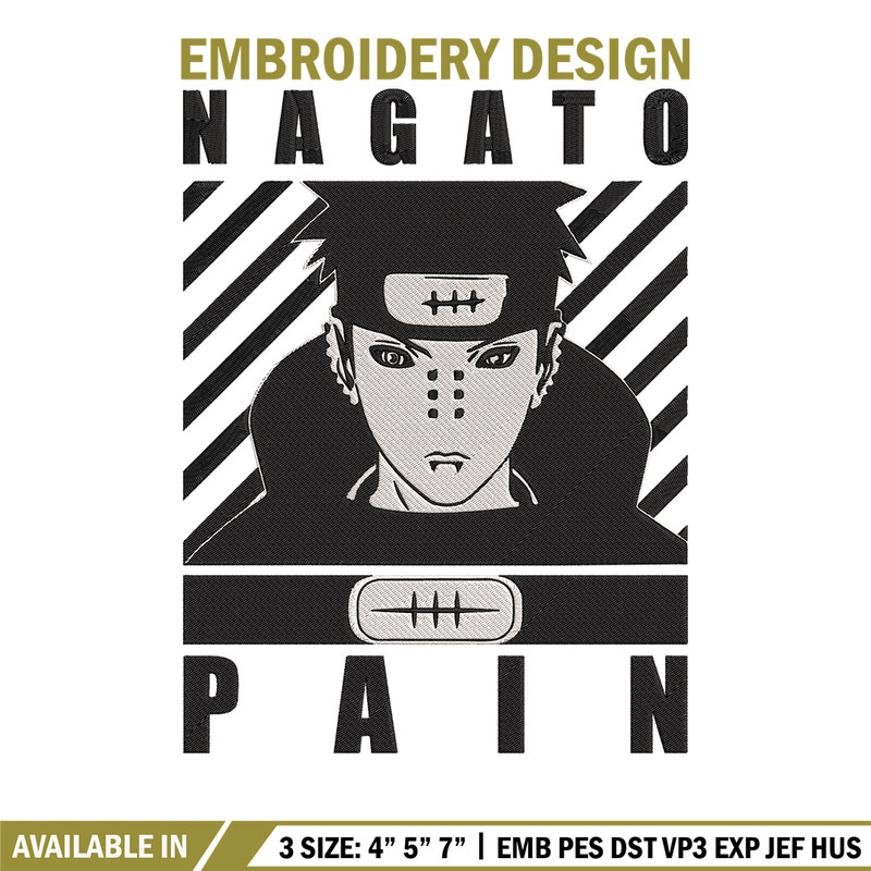 Pain poster Embroidery Design, Naruto Embroidery, Embroidery File, Anime Embroidery, Anime shirt, Digital download.jpg