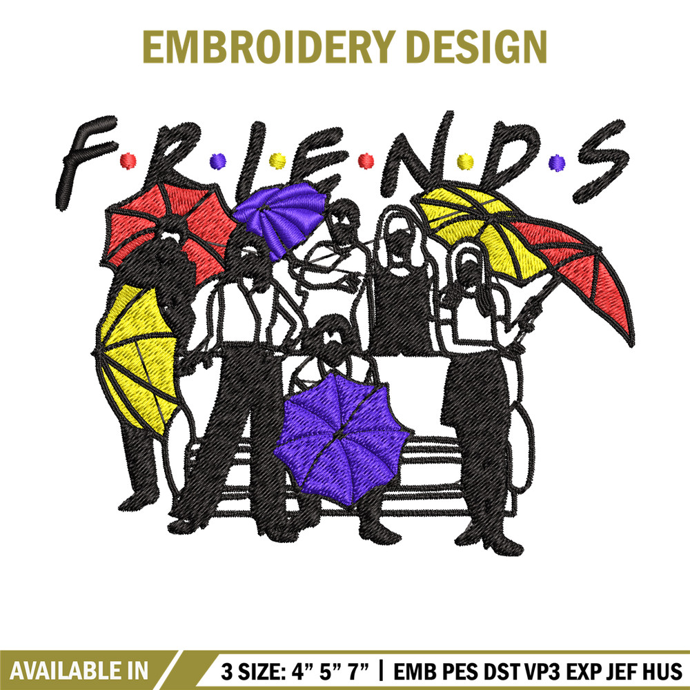 People Umbrella friends Embroidery design, logo Embroidery, logo design, Embroidery File, logo shirt, Digital download..jpg