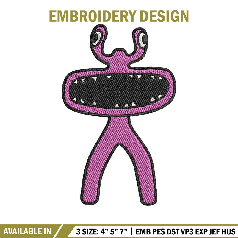 Pink Rainbow Embroidery Design, Rainbow Friends Embroidery, Embroidery File, Anime Embroidery, Digital download..jpg