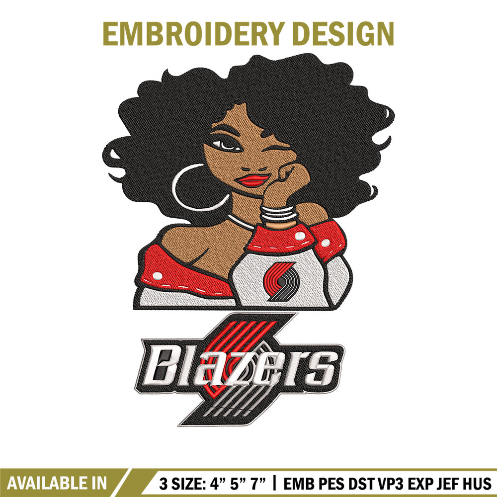 Portland Trail Blazers girl embroidery design,NBA embroidery,Sport embroidery,Embroidery design, Logo sport embroidery.jpg