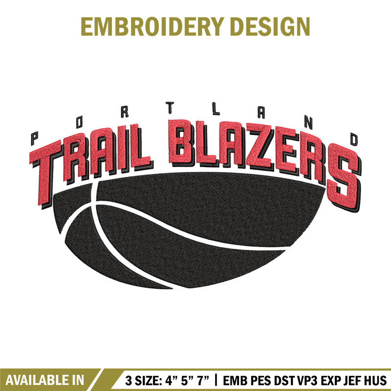 Portland Trail Blazers no 1 embroidery design,NBA embroidery, Sport embroidery,Embroidery design, Logo sport embroidery.jpg