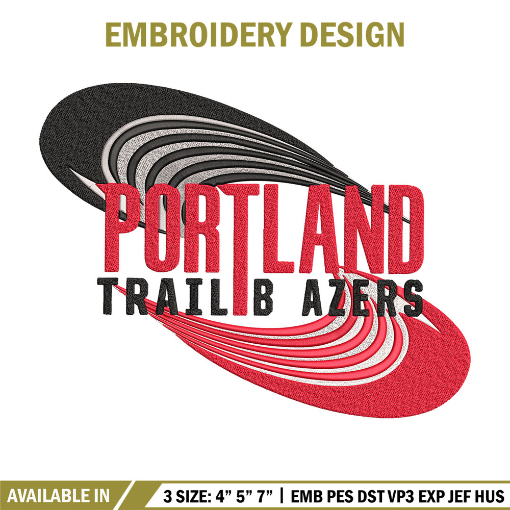 Portland Trail Blazers no 1 embroidery design,NBA embroidery, Sport embroidery,Embroidery design,Logo sport embroidery..jpg