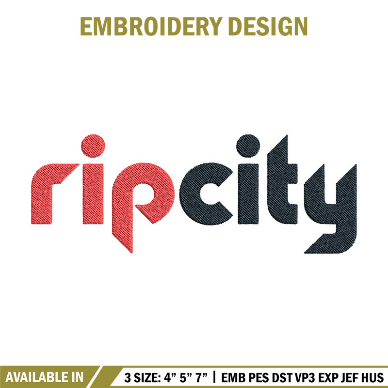 Portland Trail Blazres logo embroidery design,NBA embroidery, Sport embroidery, Embroidery design,Logo sport embroidery.jpg