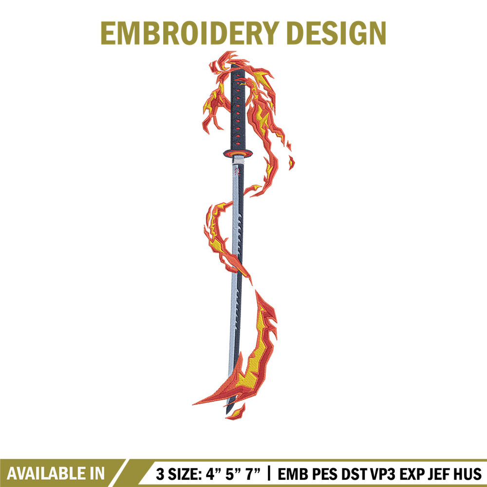 Rengoku sword Embroidery Design, Demon slayer Embroidery, Embroidery File, Anime Embroidery,Anime shirt,Digital download.jpg