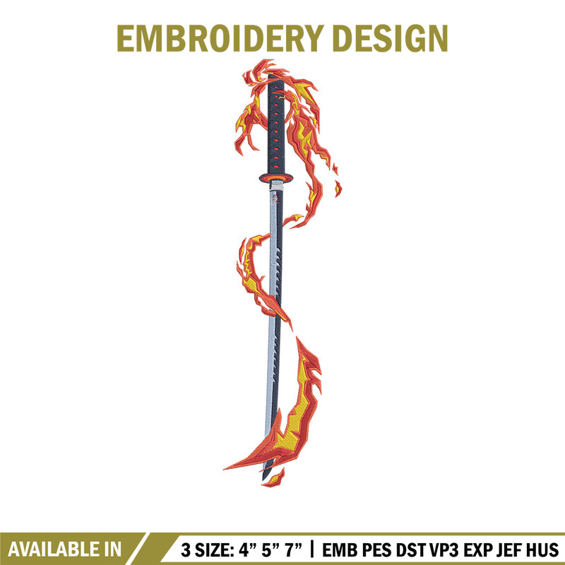Rengoku sword Embroidery Design, Demon slayer Embroidery, Embroidery File, Anime Embroidery,Anime shirt,Digital download.jpg